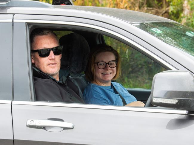 Brad and Gemma Pritchard were among the first to be tested at the Yamba drive through COVID-19 testing clinic which opened on Thursday morning at the Raymond Laurie Sports Centre.