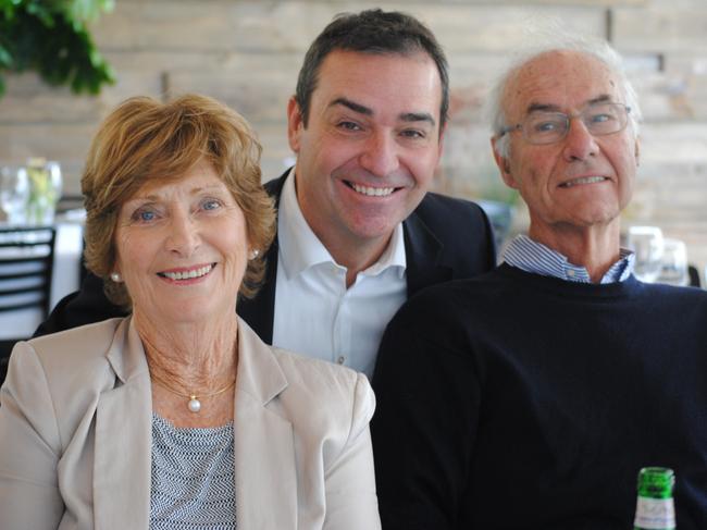 ‘I think you were born for this crisis’. The Premier with his mother Barbara and late father Tony.