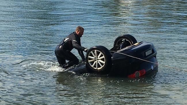 The car being towed from the water. Photo Stuart Cooper