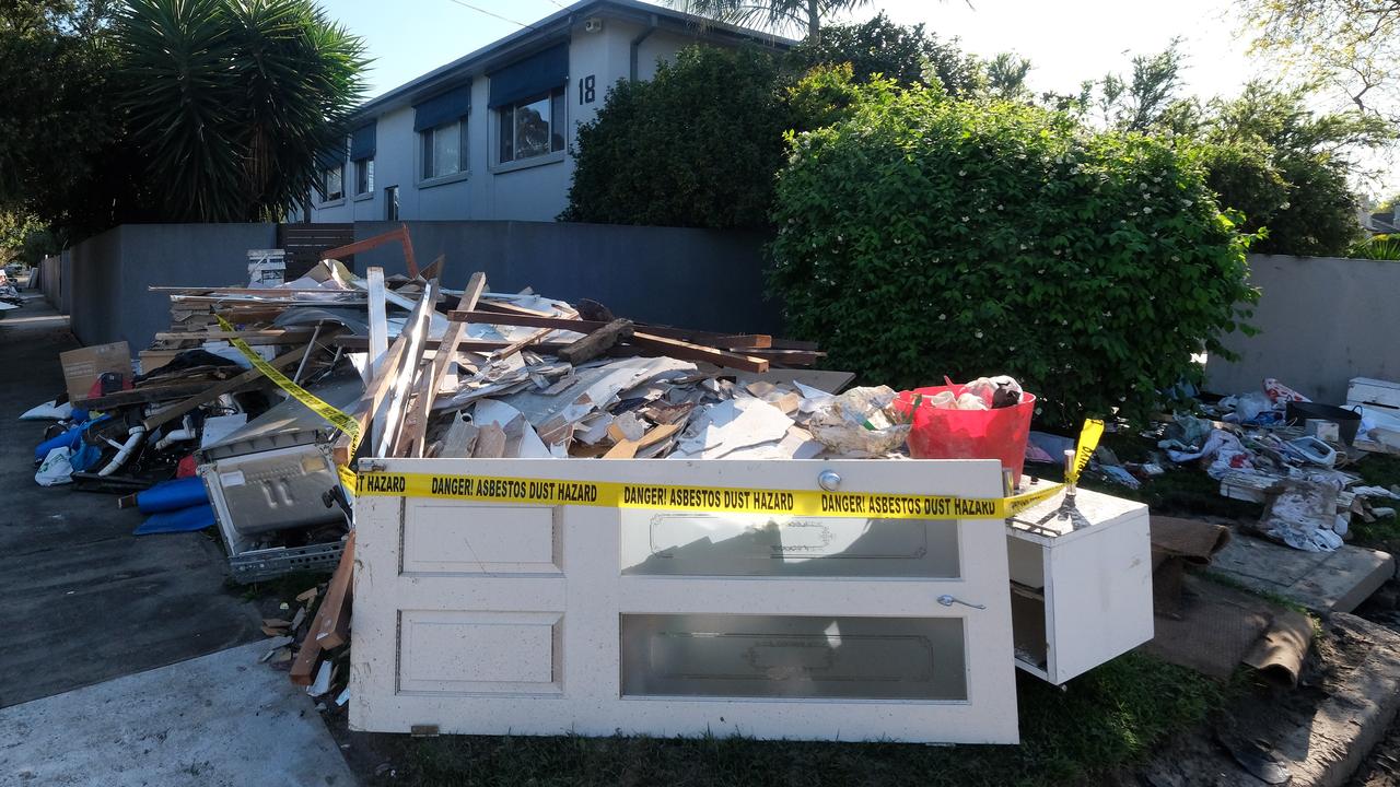 Household items on the street in Maribyrnong after the floods. Picture: Luis Ascui