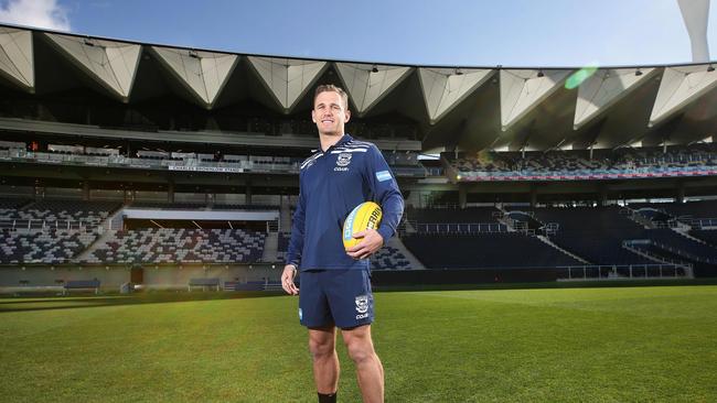 Joel Selwood at GMHBA Stadium where the Cats do the majority of their training. Picture: Peter Ristevski