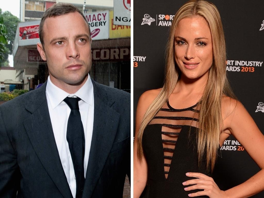 Oscar Pistorius outside of court. Reeva Steenkamp attends the Virgin Active Sport Industry Awards 2013. Photo: Duif du Toit/Gallo Images/Getty Images and Charlie Shoemaker/Getty Images.