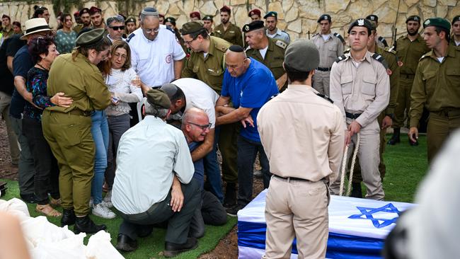 The father of a young man killed by Hamas following the October 7 attacks says goodbye to his son.