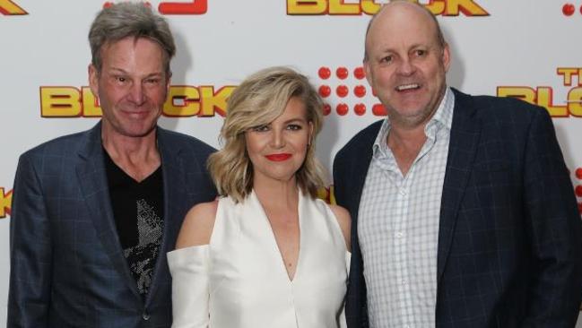 Sam Newman, Rebecca Maddern and Billy Brownless from ‘The Footy Show’. Picture: Channel 9