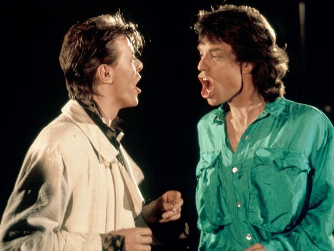 Bowie and Mick Jagger in the video for ‘Dancing in the Street’.