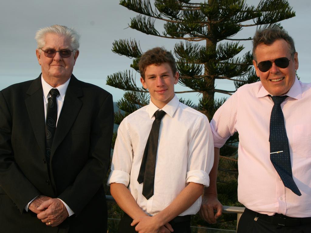 Malcolm Roberts with grandson Malcolm Jnr and son Grant Roberts.