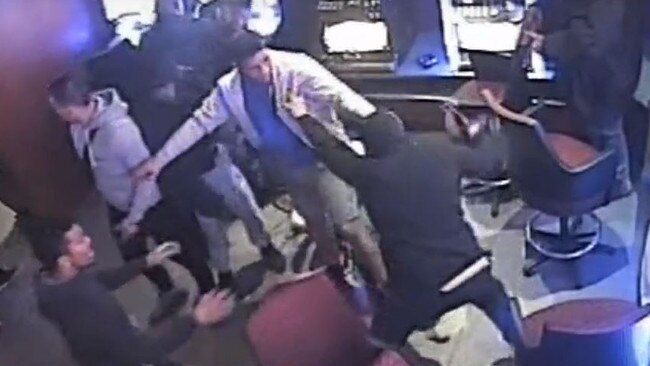 OneFour members have been convicted over violent incidents across western Sydney including this brawl at Rooty Hill’s Carousel Inn in July 2018.