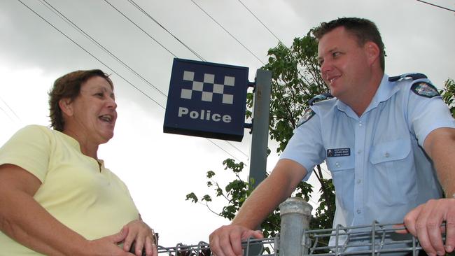 Acting Inspector Gerard Brady with El Arish resident Linda Sutherland.