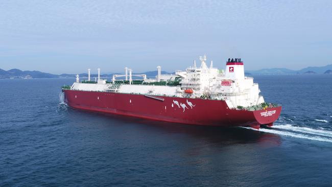 An LNG carrier operated by Woodside Energy.