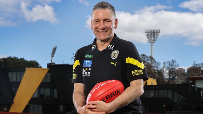 Adem Yze will start his senior coaching career against Gold Coast before a round 1 blockbuster against Carlton. Picture: Michael Klein.