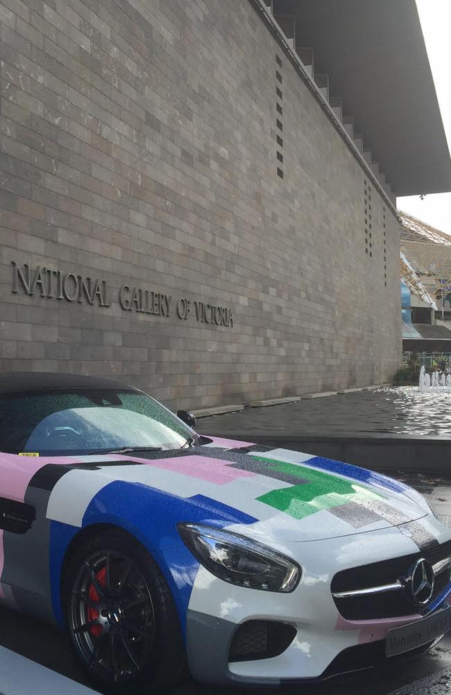 Only an Ai WeiWei design on a Mercedes (who sponsored the Warhol exhibit) would be the centre of attention at the entrance to the National Gallery of Victoria