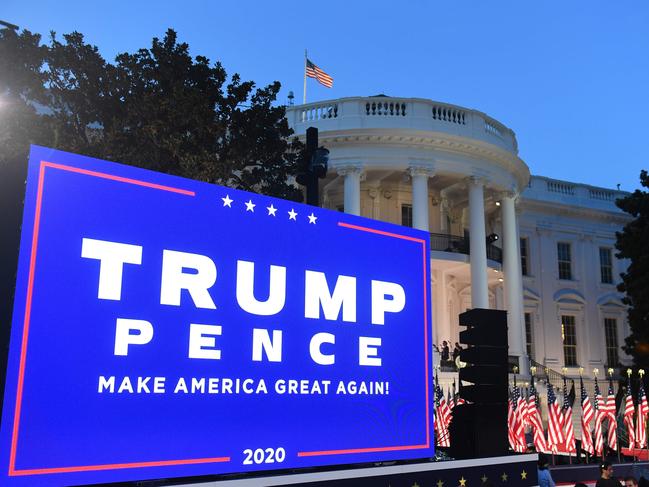 The South Lawn of the White House ahead of US President Donald Trump's acceptance speech for the Republican Party. Picture: AFP