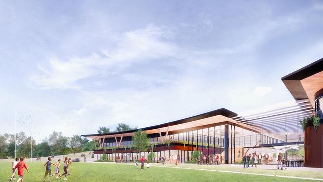 An artist’s impression of the Crows’ training centre in North Adelaide.