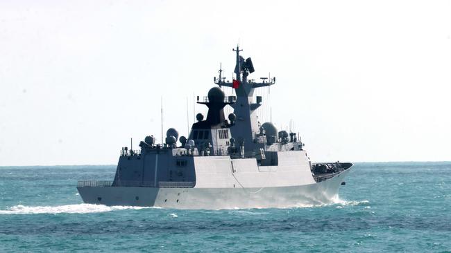 Australia's Foreign Minister Penny Wong has voiced concerns over live fire drills conducted by three Chinese warships sailing off the country's east coast. Picture: The Australian Defence Force