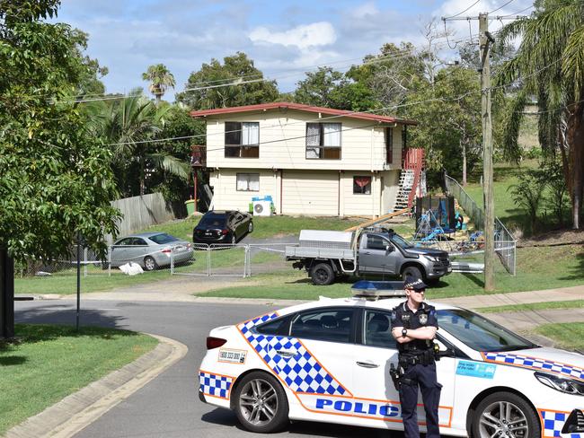 Police cordon of the Hall St property as investigations continue.