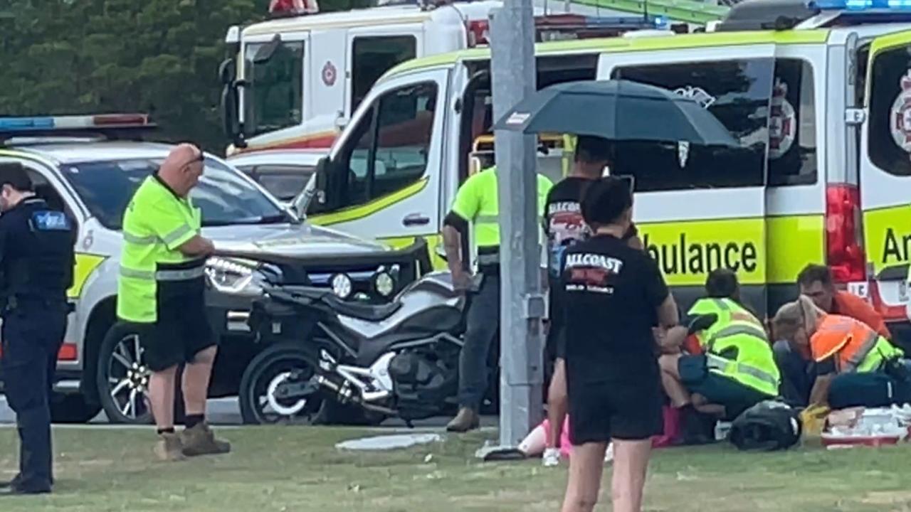 Man left lying on the road after motorbike crash