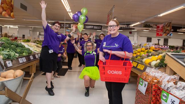 The Coles Gatton team raised the most funds from the supermarket giants Queensland stores in 2020 for the Hummingbird foundation. Photo: Ali Kuchel