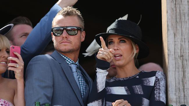 Anyone who is anyone is at the Birdcage: Like Lleyton and Bec Hewitt. Picture: Richard Dobson.