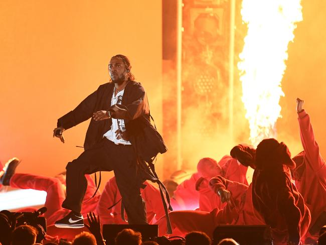 Kendrick Lamar performs during the 60th Annual Grammy Awards. Picture: AP