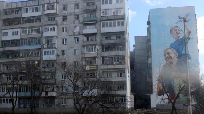 Buildings in the town of Bakhmut, in the Donetsk region. Picture: Anatolii Stepanov/AFP