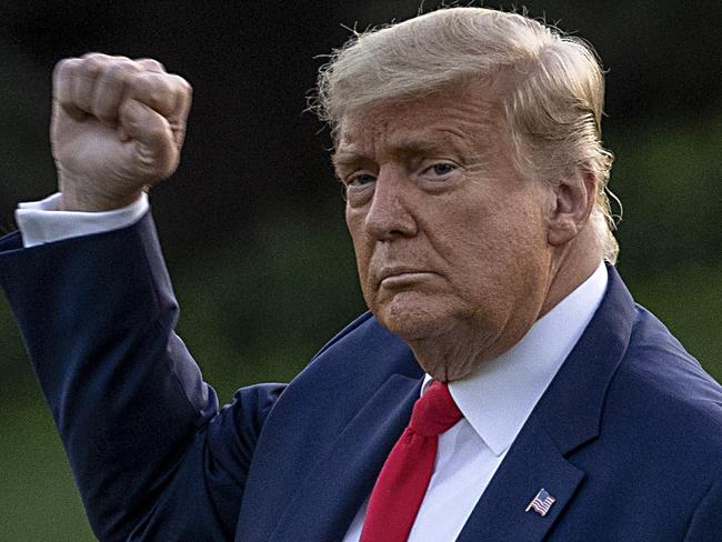 WASHINGTON, DC - OCTOBER 20: President Donald Trump walks on the south lawn of the White House on October 20, 2020 in Washington, DC. Trump is headed to a rally in Pennsylvania, first lady Melania Trump was to join him, but does not feel well and is  recovering from Covid-19, he last event was August's Republican National Convention speech at the White House. (Photo by Tasos Katopodis/Getty Images)