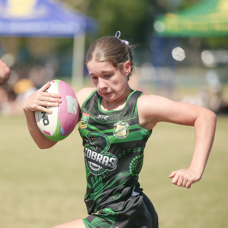 Cavendish Road State High V Innisfail State High at the 2024 Gold Coast Titans All Schools Touch Football Picture: Glenn Campbell