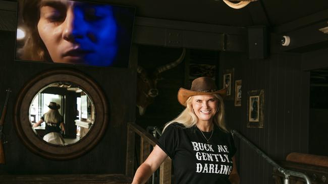 Owner Ingrid B as her new bar Cowboys&#147; opens on the Gold Coast. Picture: Glenn Campbell