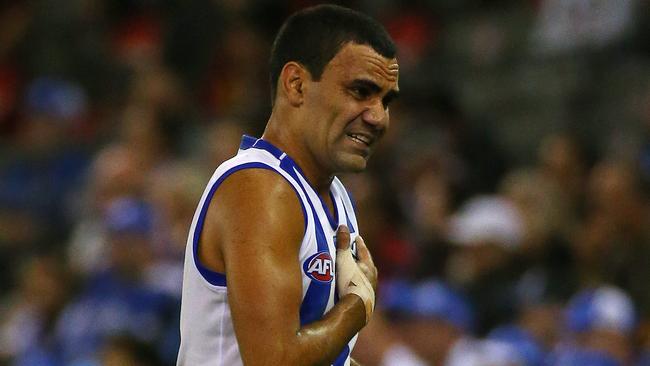 Injury concerns for North Melbourne's Lindsay Thomas Picture: George Salpigtidis