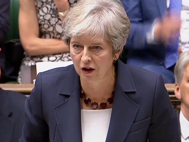 Britain's Prime Minister Theresa May told the House of Commons that Russia was to blame for a Novichok attack.  Picture:  AFP