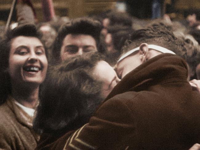 Colour brings a different look to this celebratory kiss.