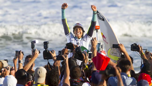 Sally Fitzgibbons at the Billabong Rio Pro two years ago when she won the event over Carissa Moore.