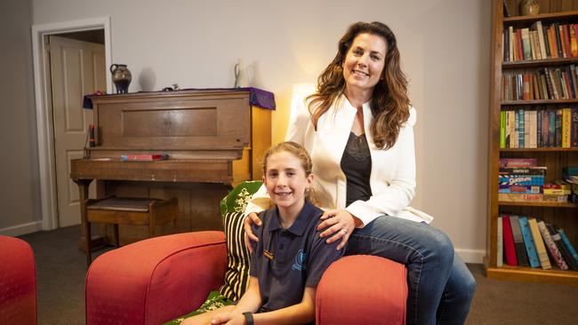 New Nelson MLC Meg Webb at her home in West Hobart with her daughter Indy Ariston, 12. Picture: RICHARD JUPE