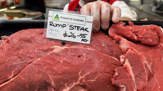 Among the many products China has suspended imports of is Australian beef. Picture: William West/AFP