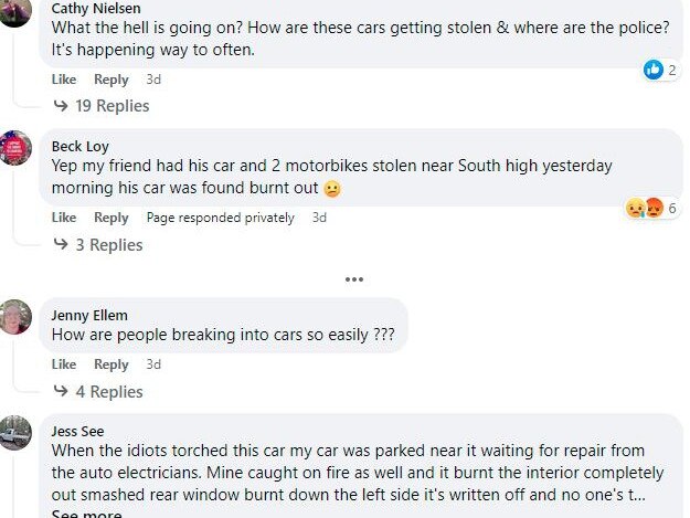 Comments on the facebook post included Jess See's account of what happened to their car which unfortunately was damaged when Samara Kilner's car was alight.