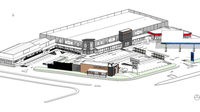 Concept images of the shopping centre expansion at 182-190 Morayfield Rd, which will include a Taco Bell and service station.