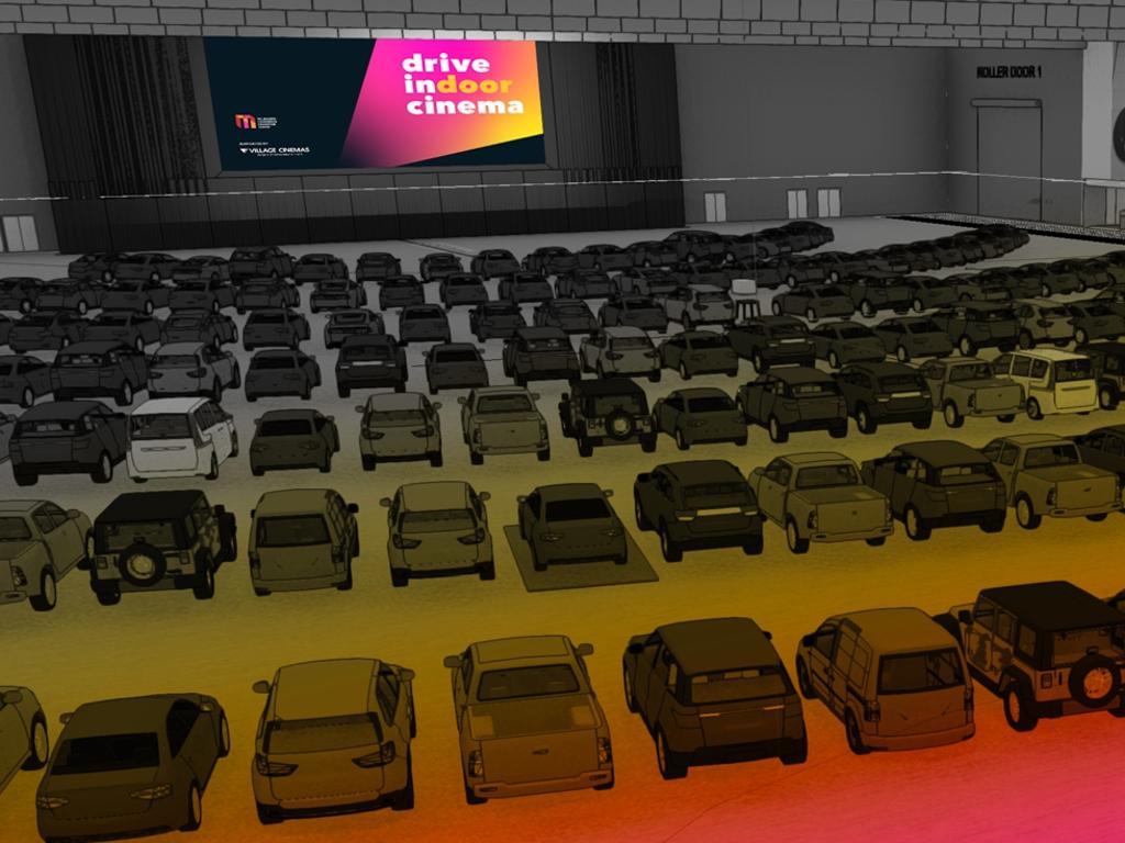 Stay dry at the indoor drive-in cinema.