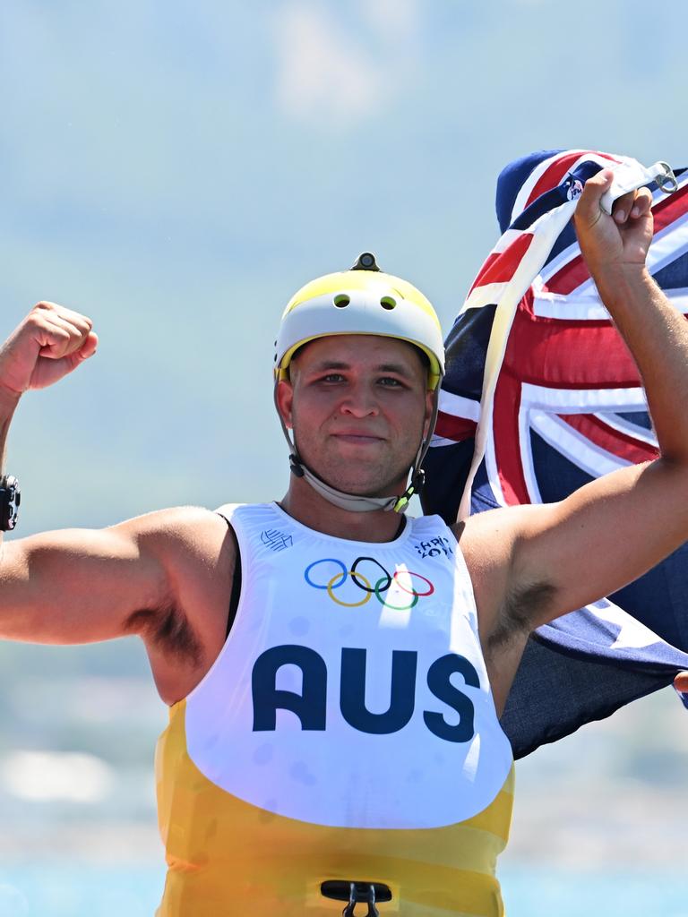 Grae Morris won silver in the windsurf iQFOiL.