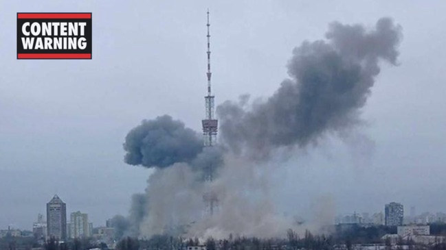 Russian missiles target Kyiv’s TV tower leaving 5 dead