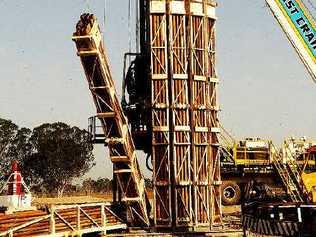 A Metgasco drilling rig prepares an exploratory gas well near Casino in the lead-up to its announcement this week of plans to build a $50 million gas-fired power plant to produce electricity for the Northern Rivers. . Picture: Jacklyn Wagner