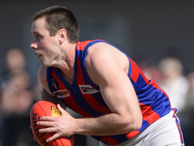 Nepean league football preliminary final between Crib Point and Rye at Hastings. Rye #2 Adam Kirkwood. Picture: Chris Eastman