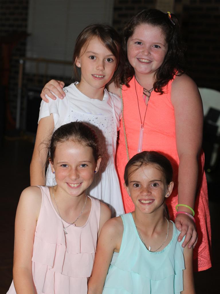 Sophie Brunckhorst, Ella Green, Claire Williamson and Brigid O'Dea at Stanthorpe Blue Light Disco on Friday, March 24.