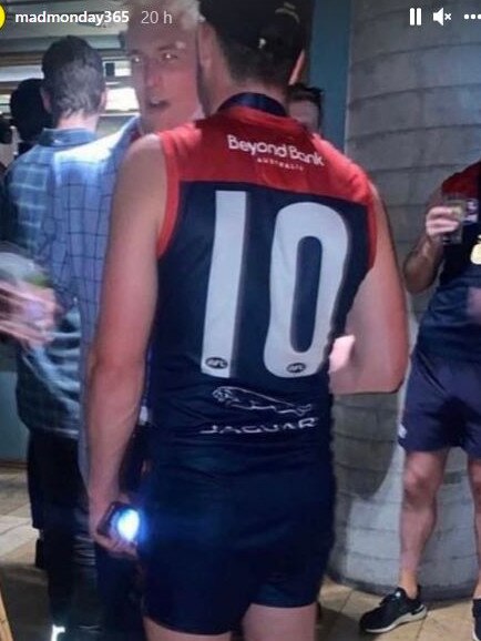 Angus Brayshaw even kept his boots on. Photo: Instagram.