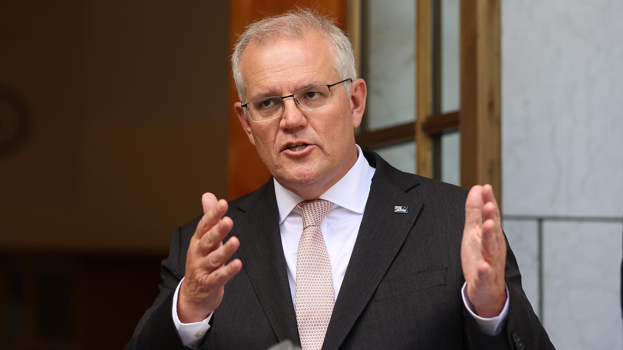 Prime Minister Scott Morrison has insisted the country’s hospital system can cope with the Omicron outbreak. Picture: NCA NewsWire/Gary Ramage