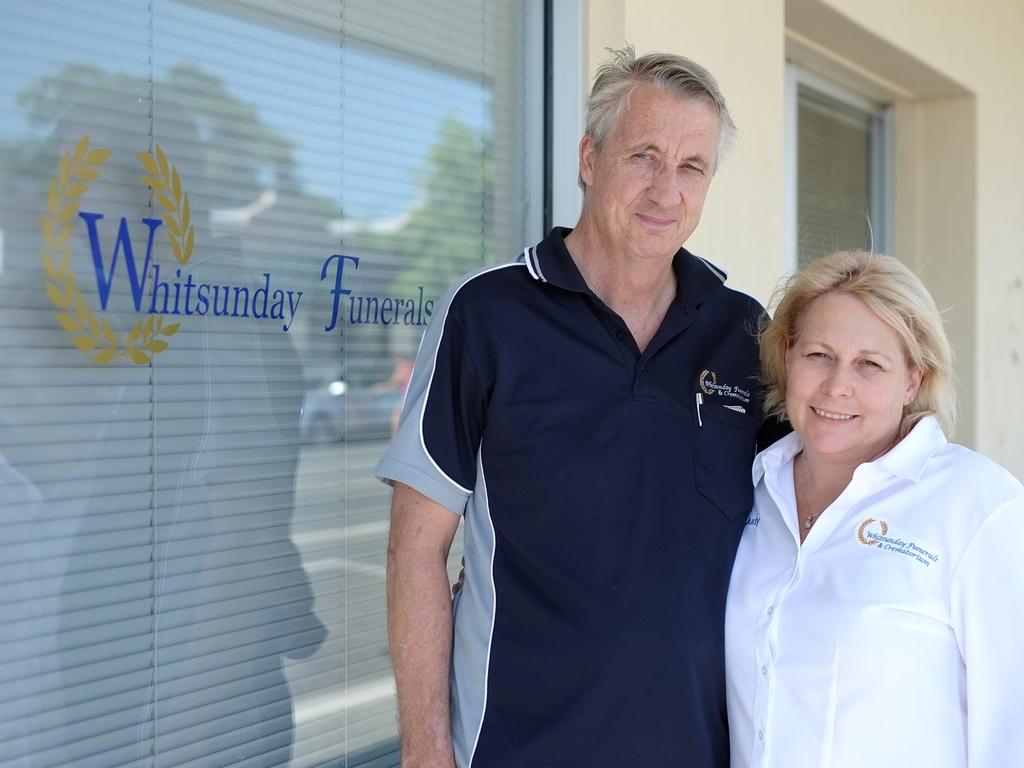 Whitsunday Funerals and Crematorium owners Jeff and Judy Boyle. Picture: Matthew Newton