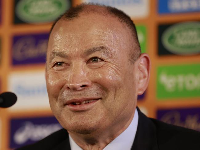 DAILY TELEGRAPH. JANUARY 31, 2023.Pictured at Matraville Sports High School today is new Wallabies head coach Eddie Jones during a press conference to announce his appointment. Picture: Tim Hunter.