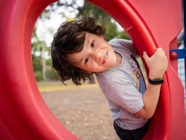 Luca Boggia-Hall had extremely rare cancerous tumour removed from his brain. Picture: Jason Edwards