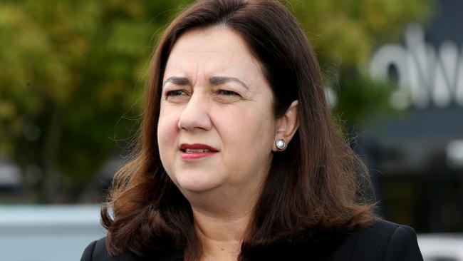 “Surprised, hurt and disappointed”: Annastacia Palaszczuk has backed away from plans to name a stand at Suncorp Stadium in Terry Mackenroth’s honour. Picture: Steve Pohlner/AAP