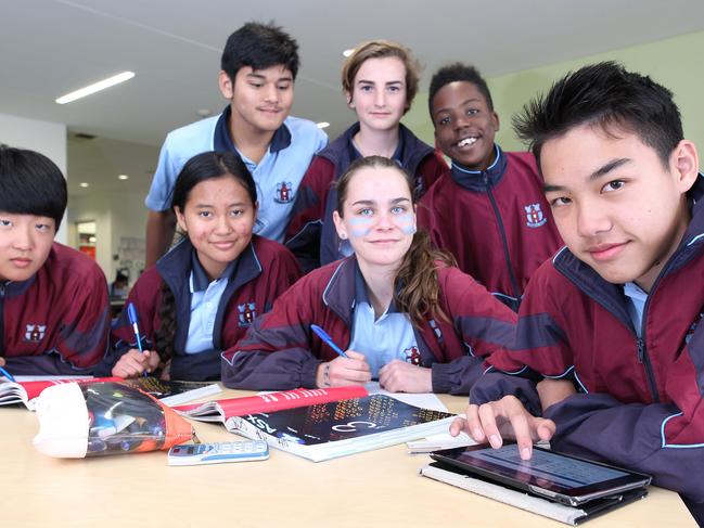 Willeton Senior High School Year 9 Students who have done well in Math in this years NAPLANBack 3 l-r Kusal Tripathi, Harry McFadden, Dylan MotsiFront l-r Jinho Kim, Priska Pellaupessy, Minette Cocking and Nicholas Chong.