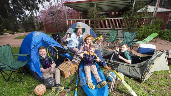 the Sexton family are madly waiting for restrictions to ease so they can go bush. Picture: Rob Leeson.