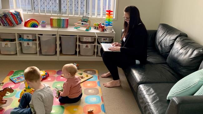 Working mum Megan Verry is still paying full price for her two children to attend a childcare centre even though they are in lockdown.